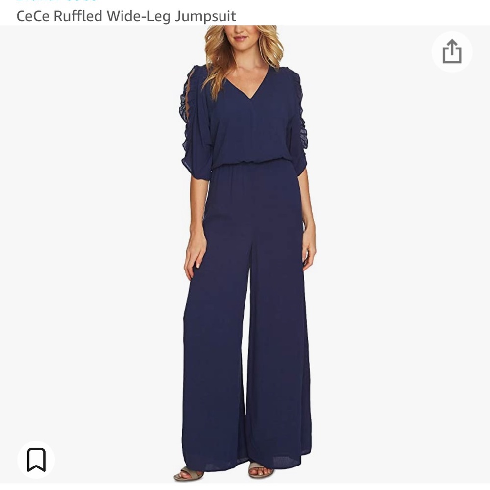 Jumpsuit with Ruffle Open Sleeves